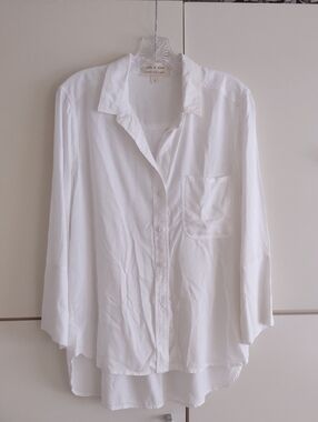 Cloth & Stone Crisp White Collared Shirt